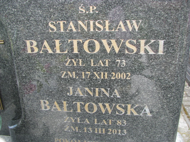 Stanisław Bałtowski Janowiec - Grobonet - Wyszukiwarka osób pochowanych